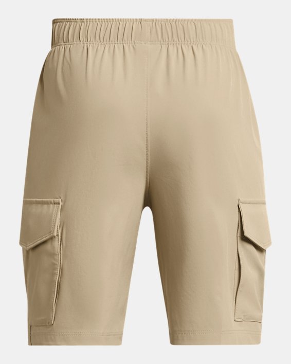 กางเกงขาสั้นคาร์โก UA Tech™ Woven สำหรับเด็กผู้ชาย in Brown image number 1